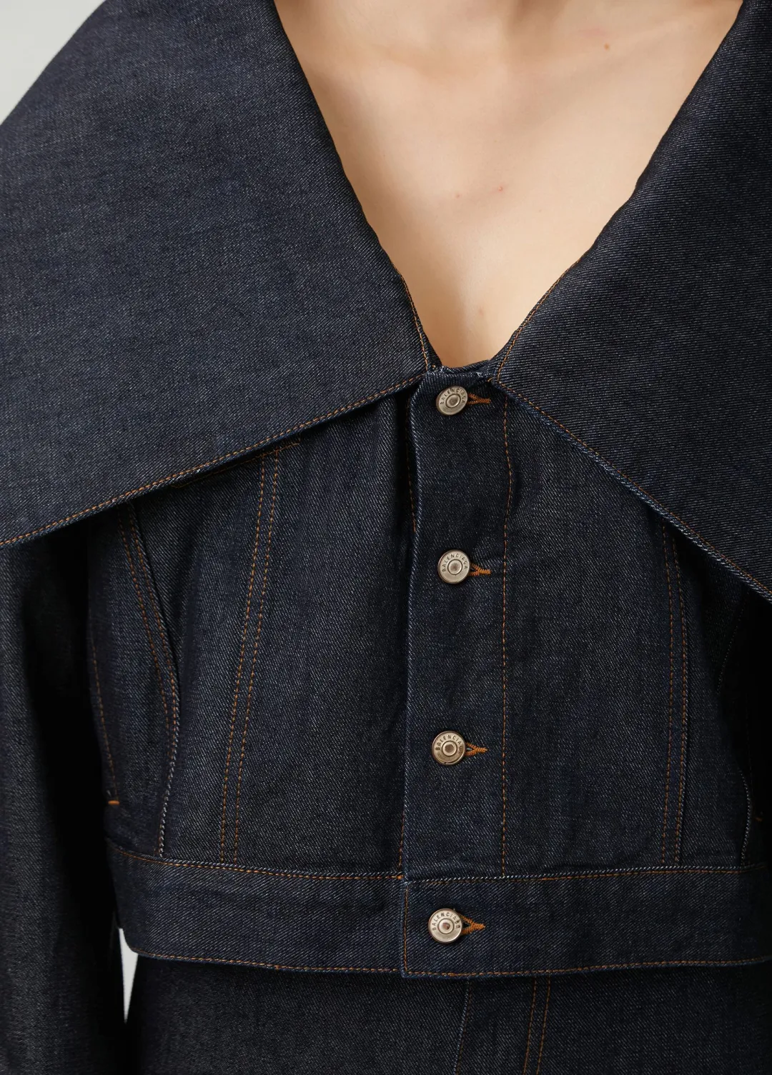 Lacivert Boxy Fit Denim Ceket - 6