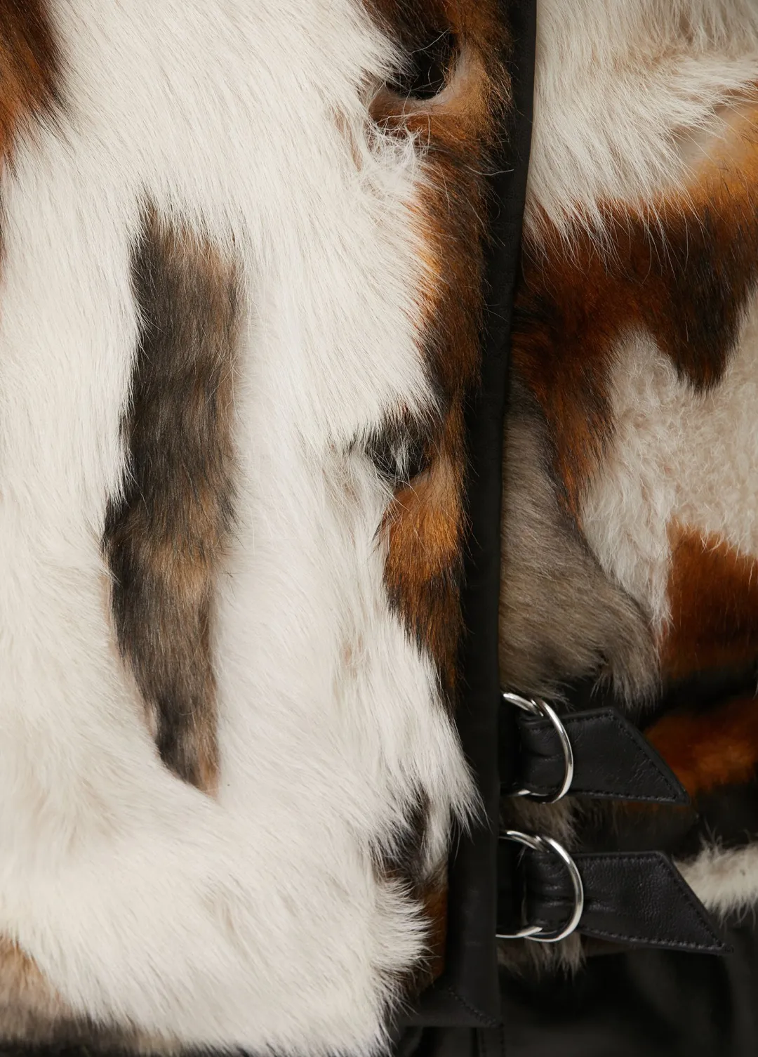Krem Roama Patchwork Shearling Ceket - 7
