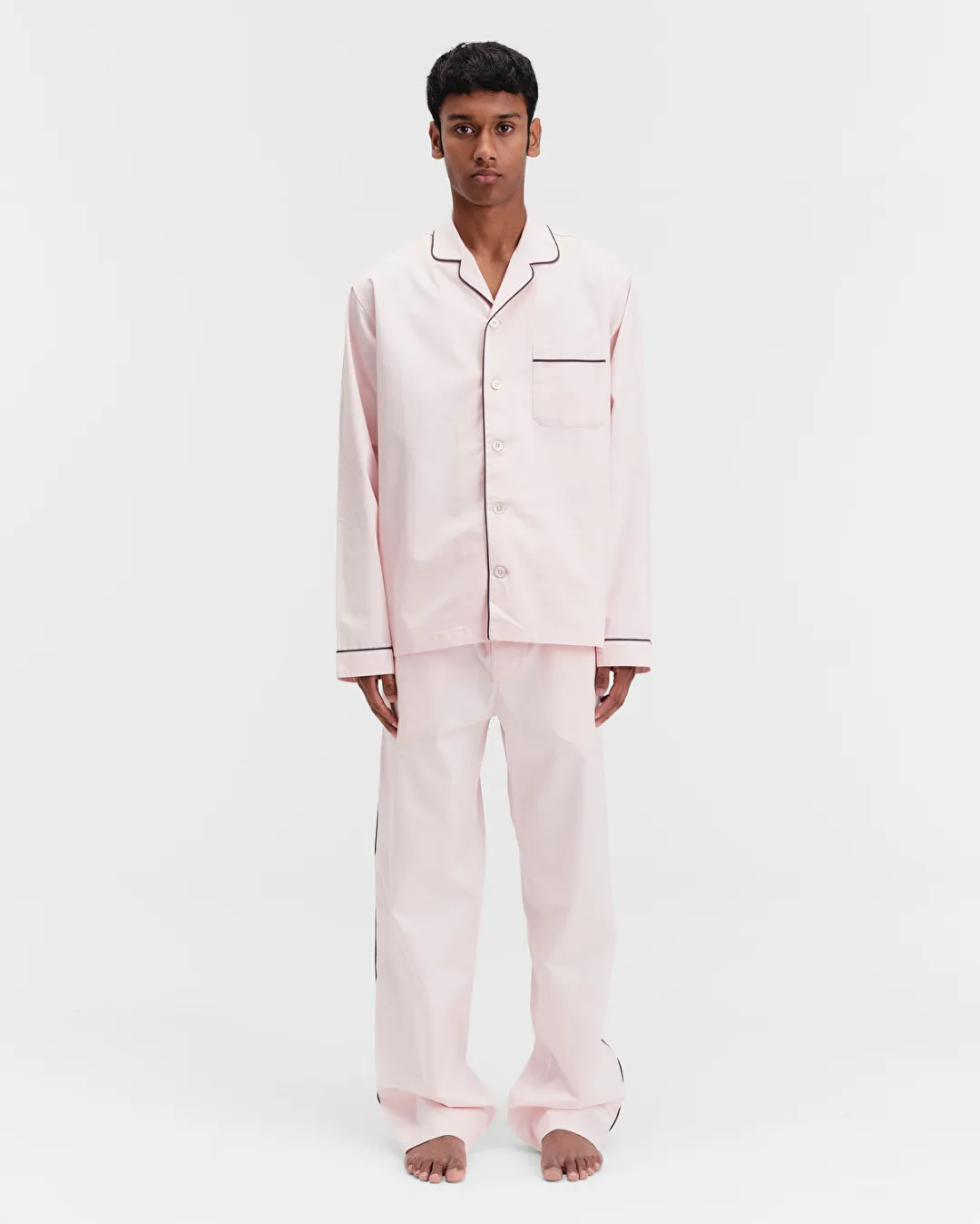 Pembe Saten Erkek Pijama Altı - 2