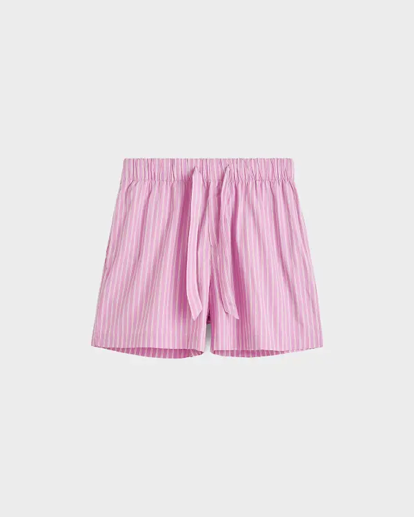Pembe Poplin Kadın Pijama Şortu