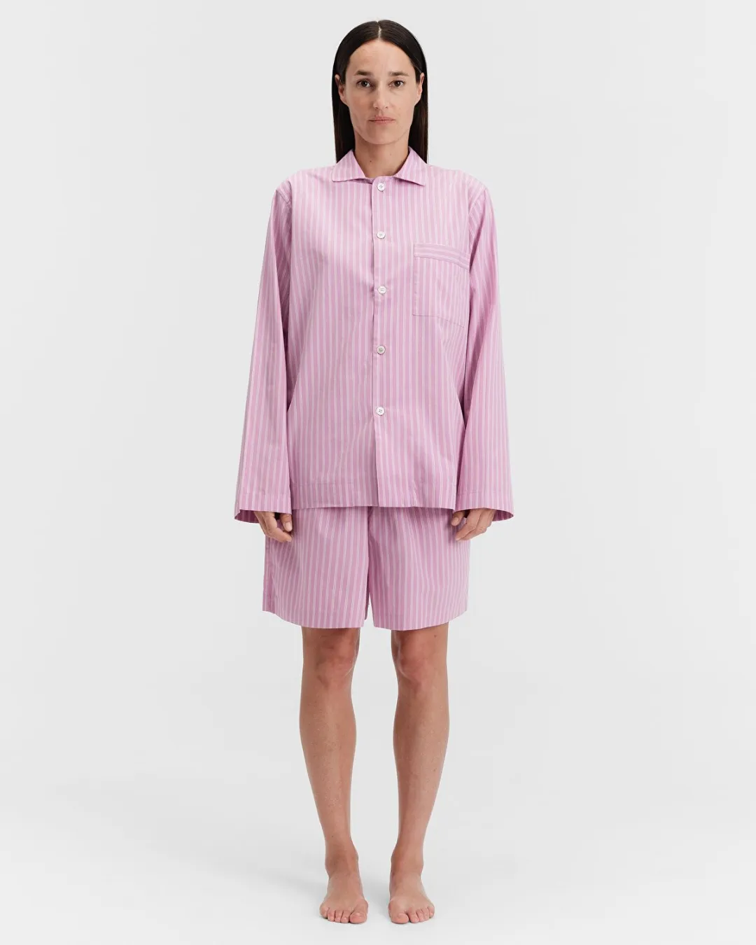 Pembe Poplin Kadın Pijama Şortu - 2