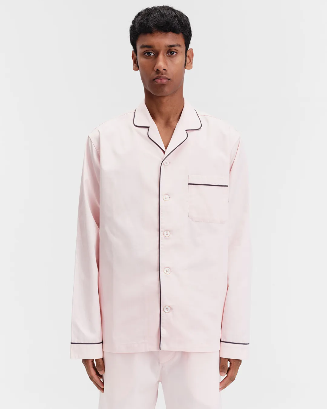 Pembe Saten Erkek Pijama Üstü - 4