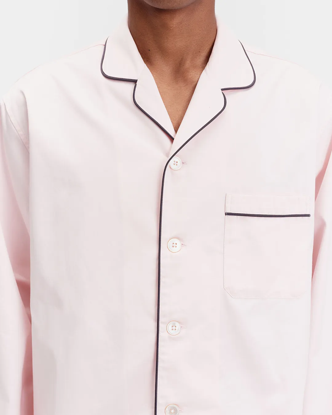 Pembe Saten Erkek Pijama Üstü - 5