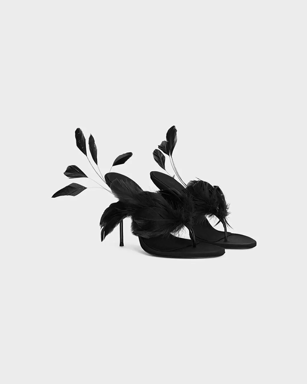 Lidia Feather Thong Siyah Kadın Terlik - 2