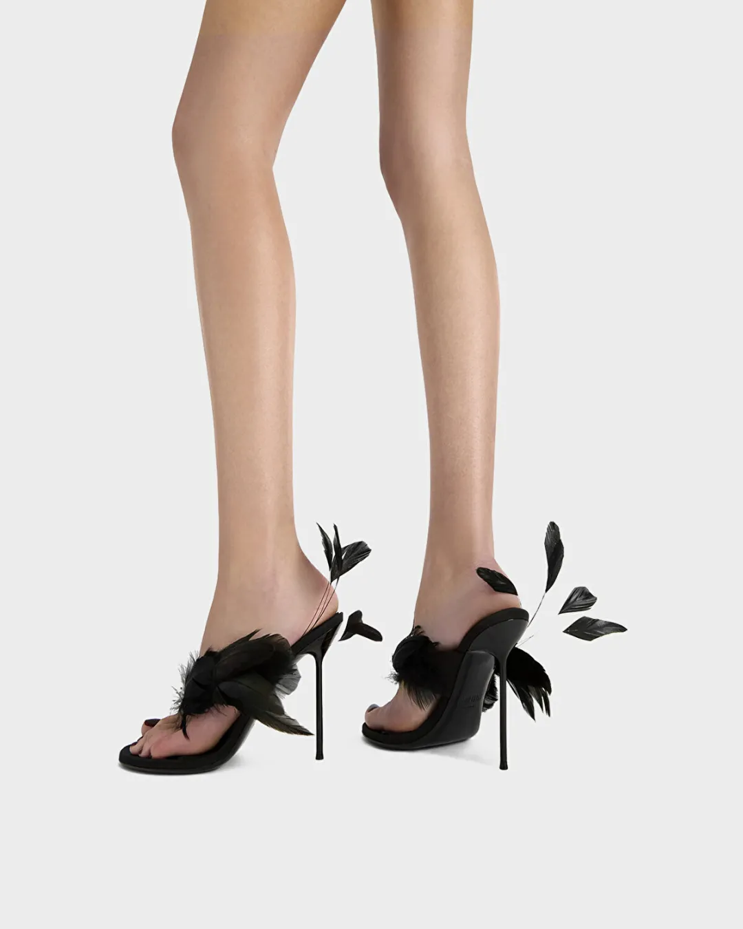 Lidia Feather Thong Siyah Kadın Terlik - 0