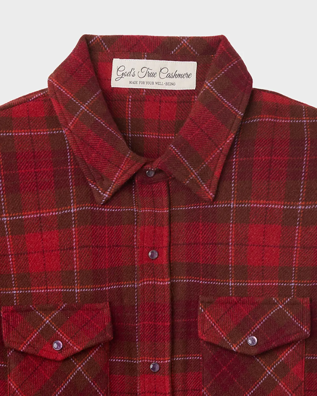 Love Tartan Kaşmir Kırmızı Kadın Gömlek - 2