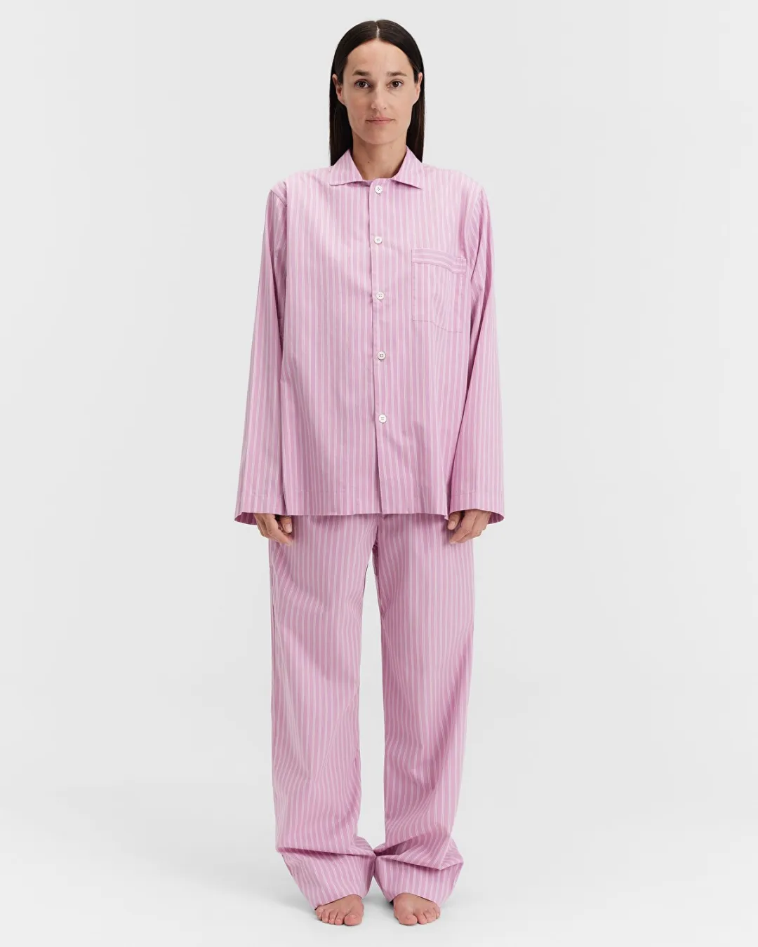 Pembe Poplin Kadın Pijama Üstü - 2