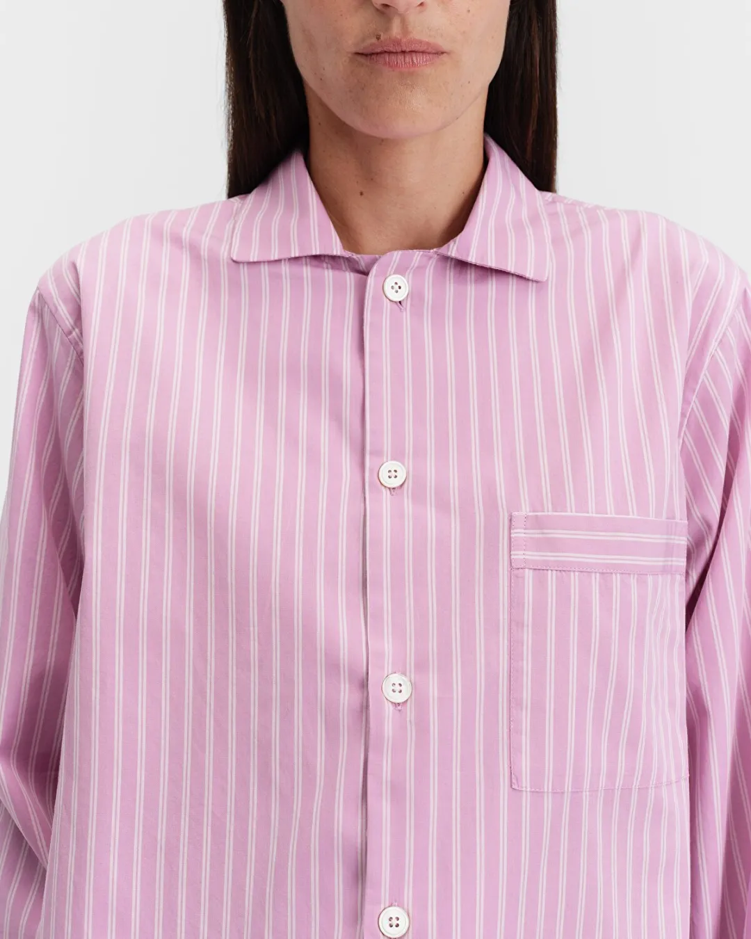 Pembe Poplin Kadın Pijama Üstü - 0
