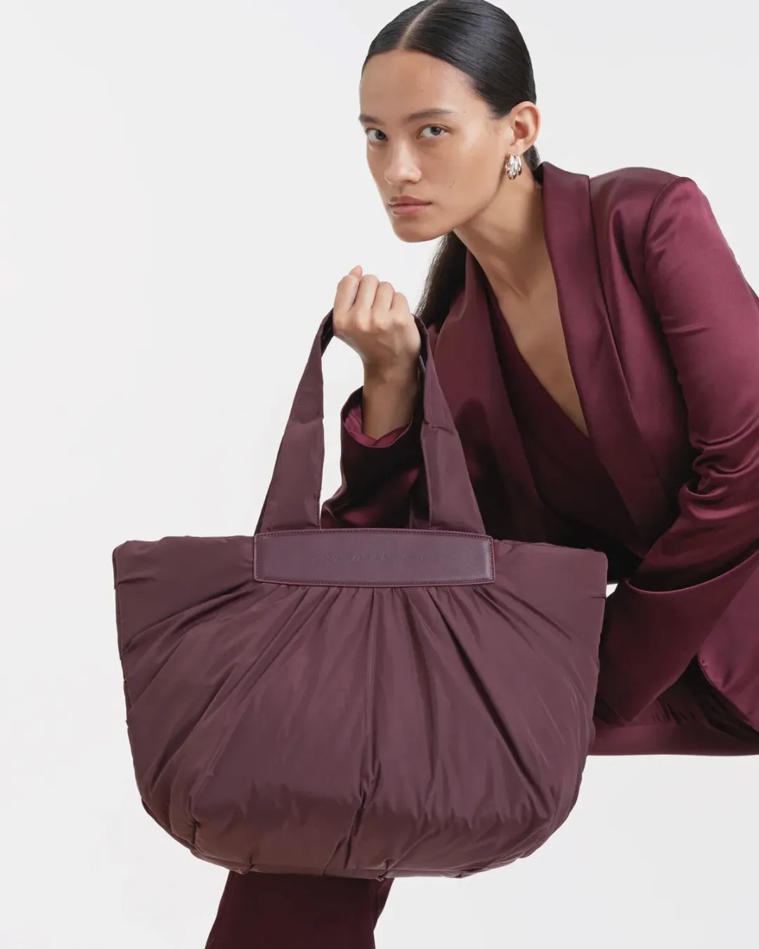 Caba Tote Orta Boy Bordo Kadın Çanta - 4