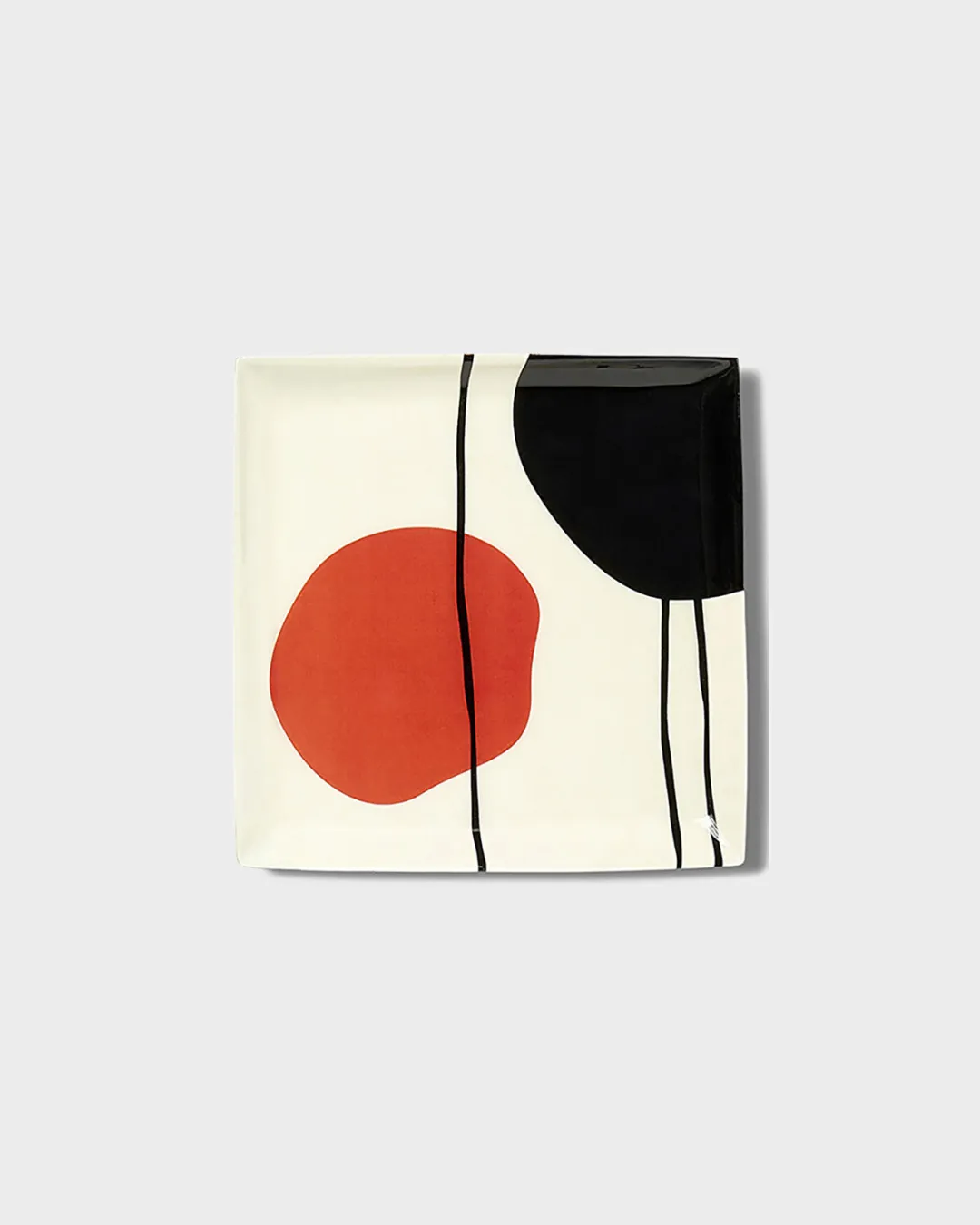 Zen Siyah-Kırmızı Dekoratif Tabak 15x15x1,4 cm - 2