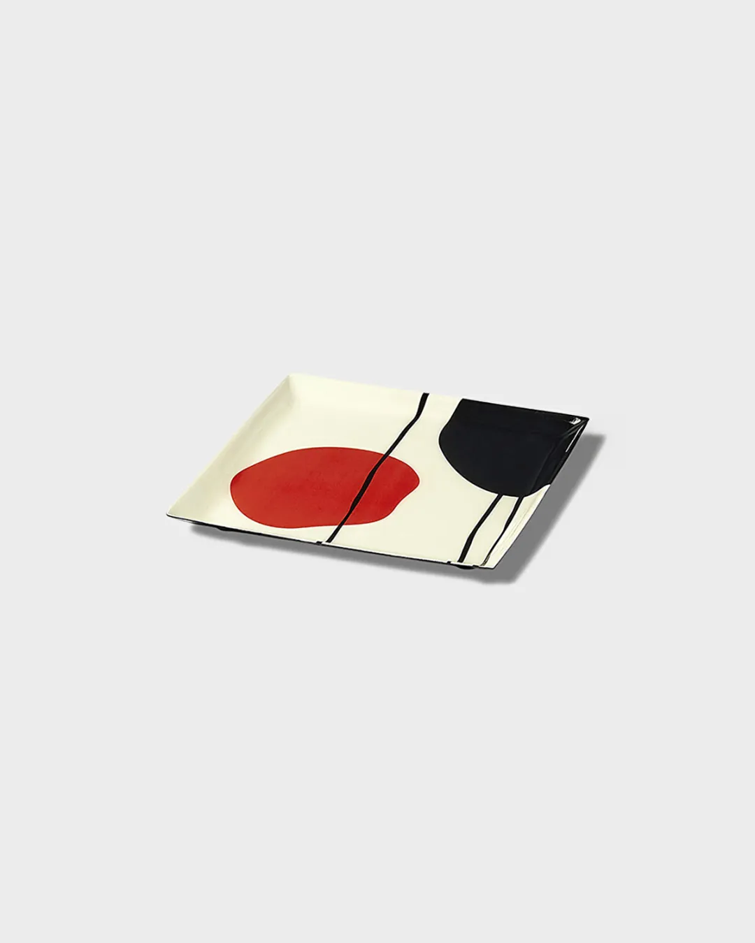 Zen Siyah-Kırmızı Dekoratif Tabak 15x15x1,4 cm - 0
