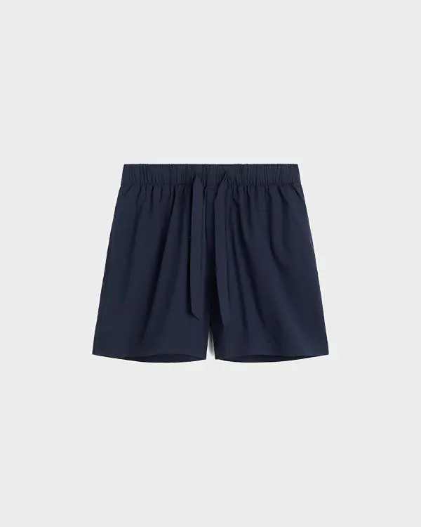 Lacivert Poplin Kadın Pijama Şortu