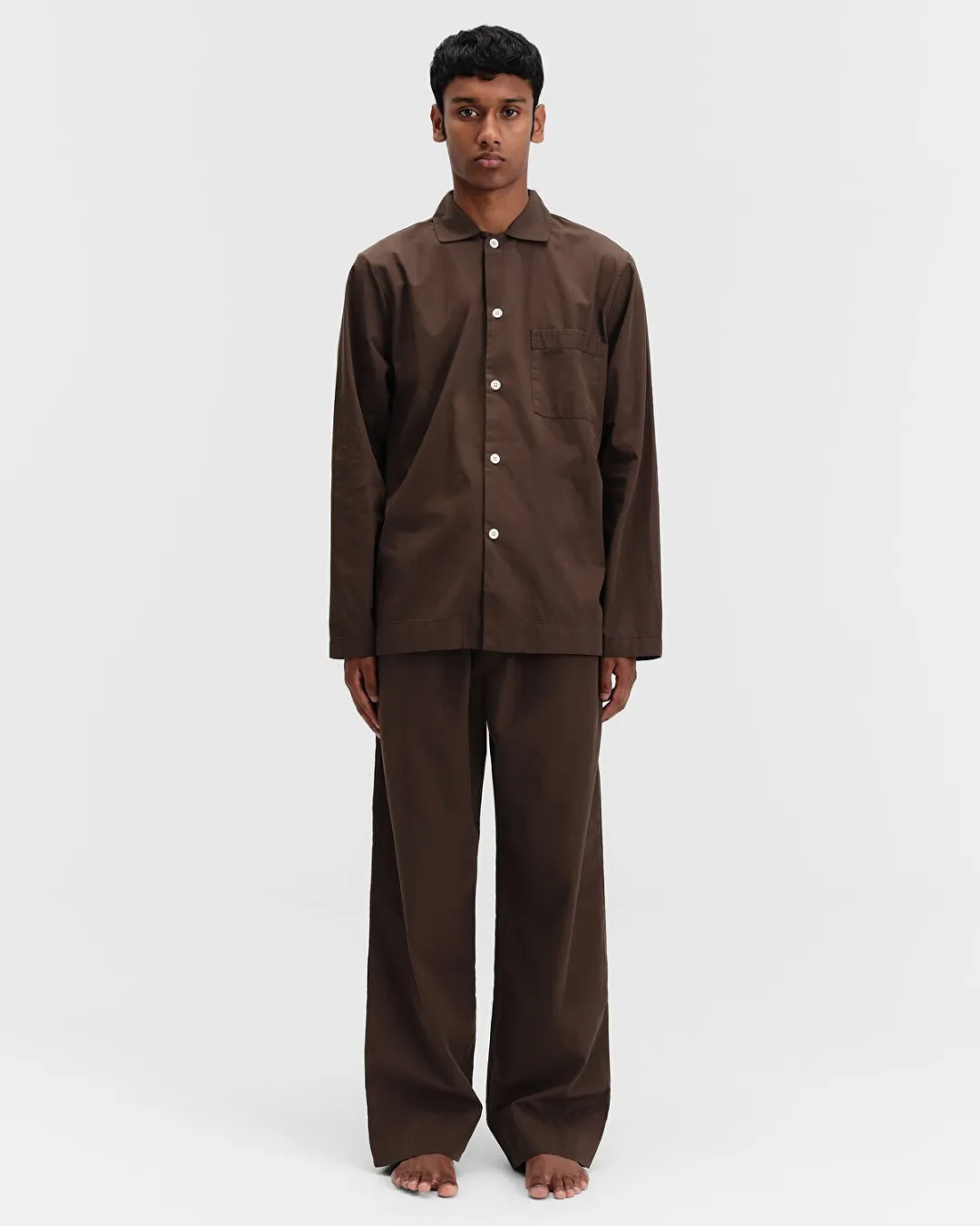 Kahverengi Poplin Erkek Pijama Üstü - 2