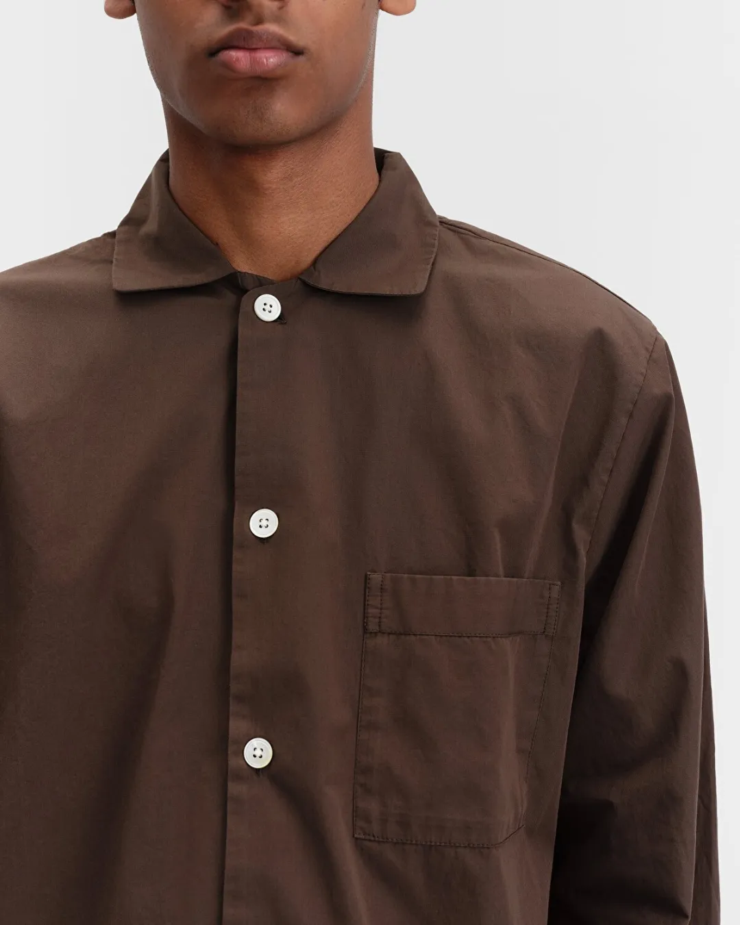 Kahverengi Poplin Erkek Pijama Üstü - 4