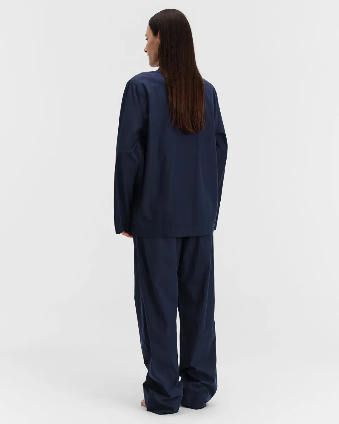 Lacivert Poplin Kadın Pijama Üstü - 3