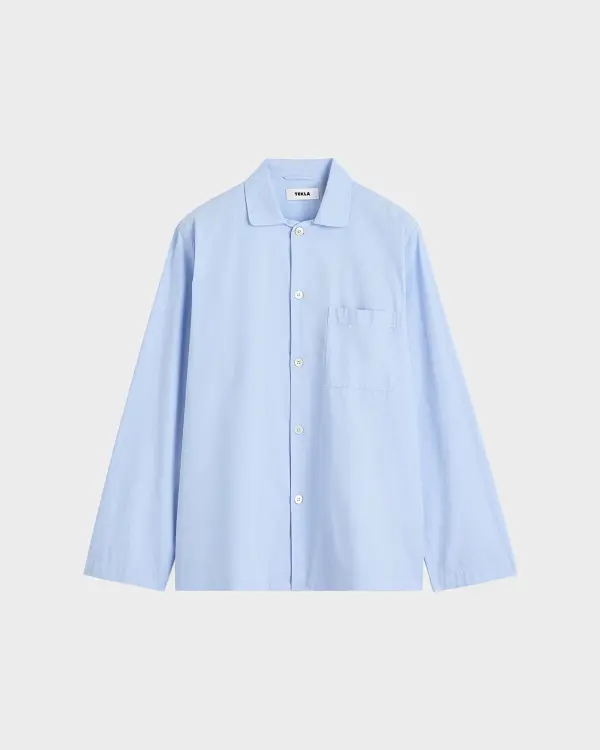 Açık Mavi Poplin Erkek Pijama Üstü