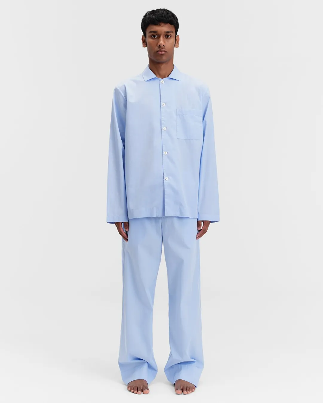 Açık Mavi Poplin Erkek Pijama Üstü - 2