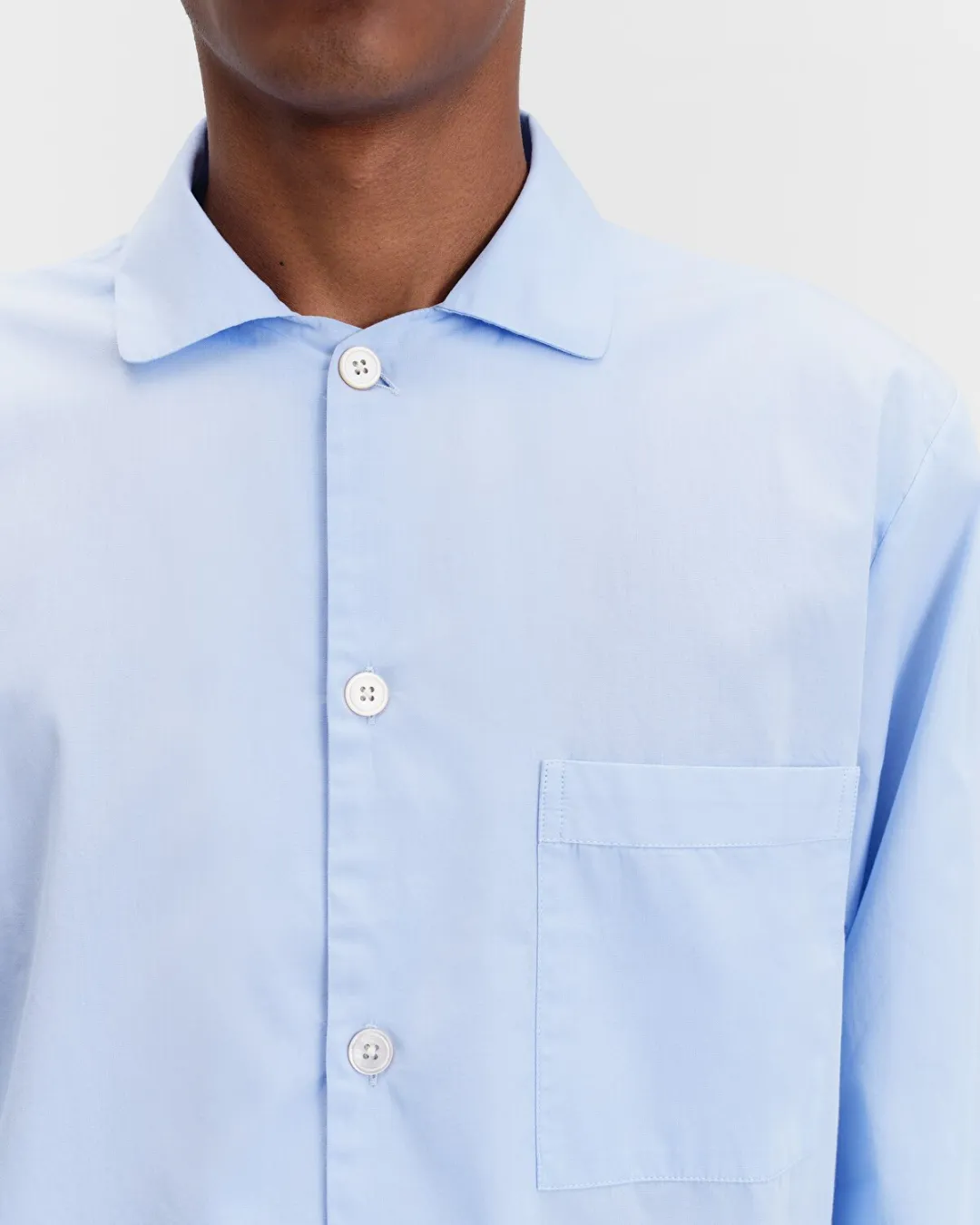 Açık Mavi Poplin Erkek Pijama Üstü - 0