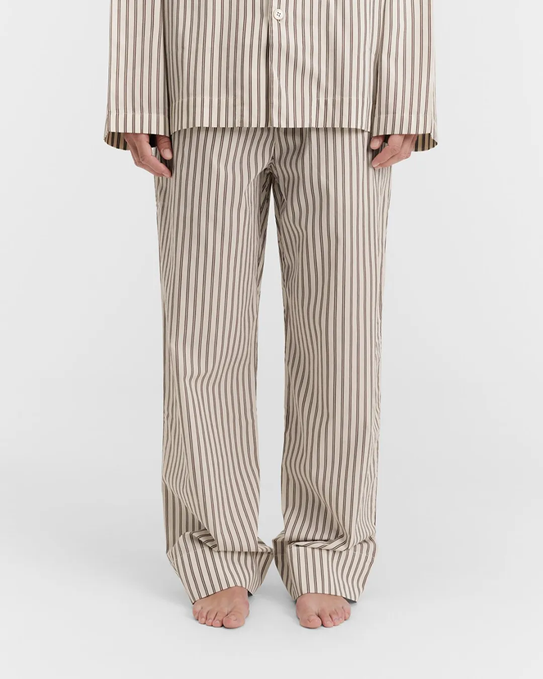 Bej-Beyaz Poplin Kadın Pijama Altı - 3