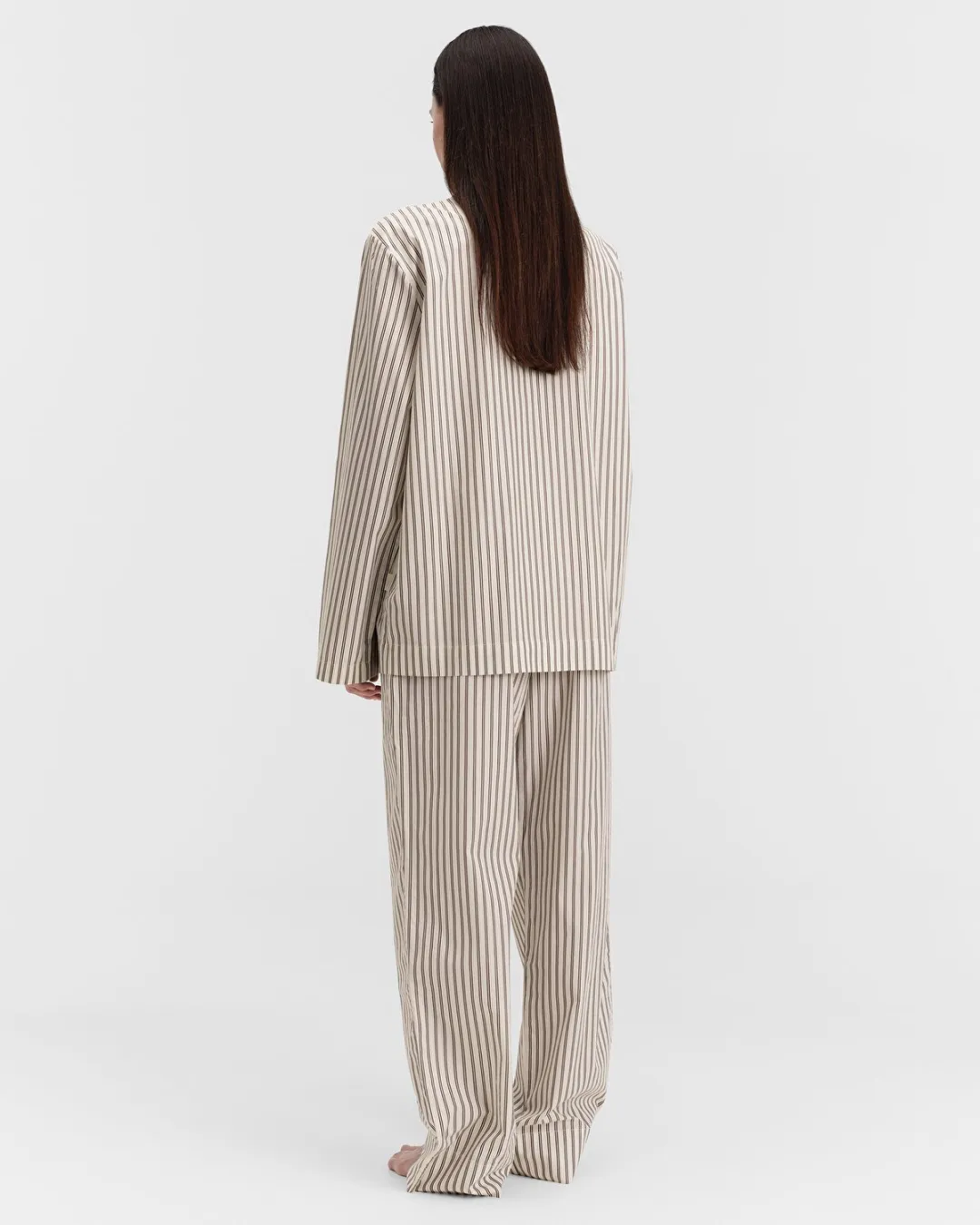Bej-Beyaz Poplin Kadın Pijama Altı - 4