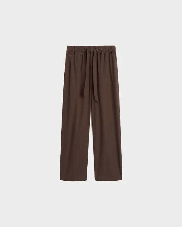 Kahverengi Poplin Kadın Pijama Altı