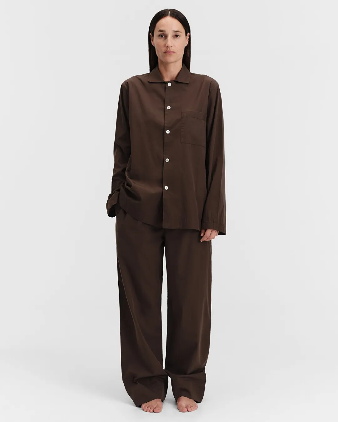 Kahverengi Poplin Kadın Pijama Altı - 2