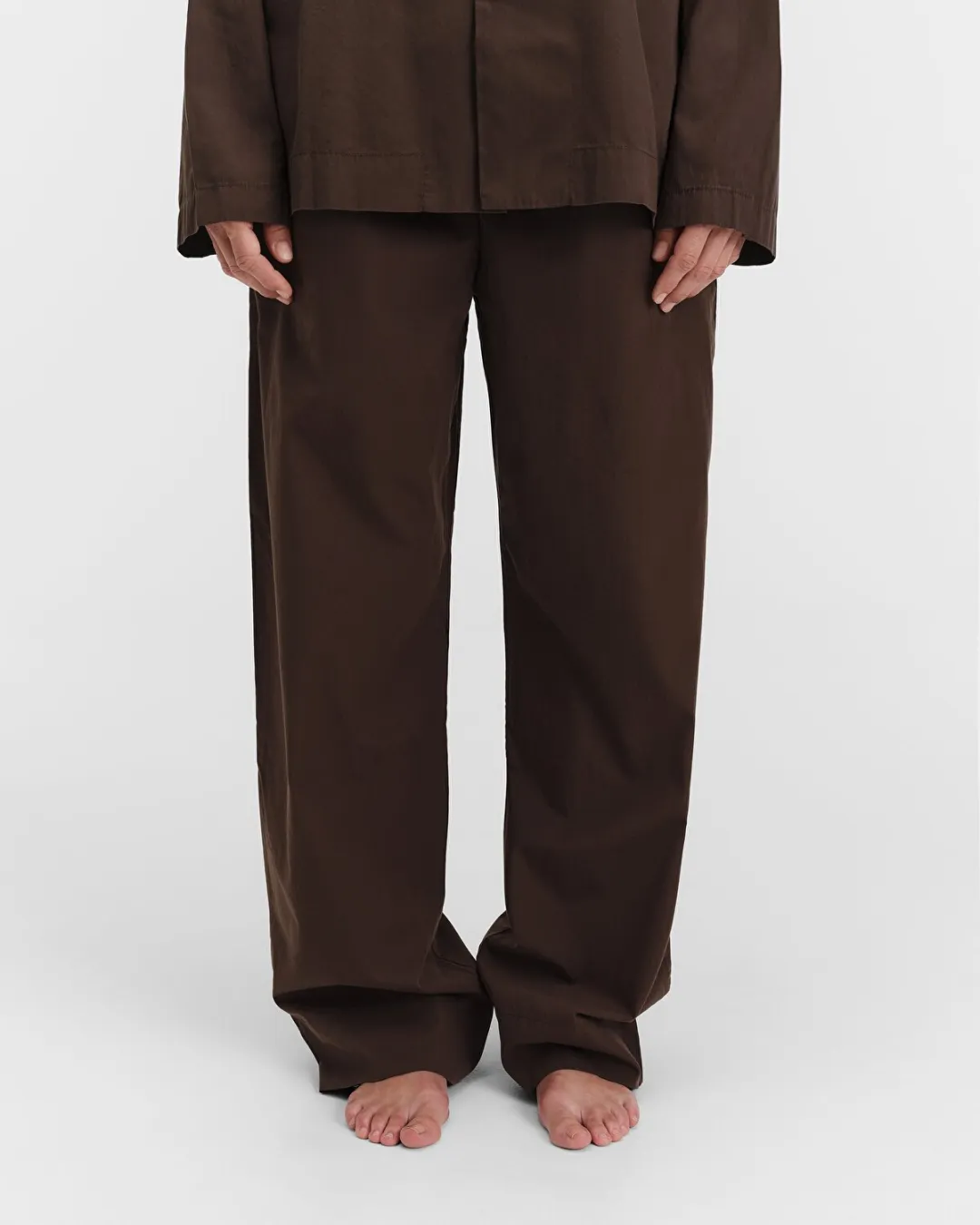 Kahverengi Poplin Kadın Pijama Altı - 4