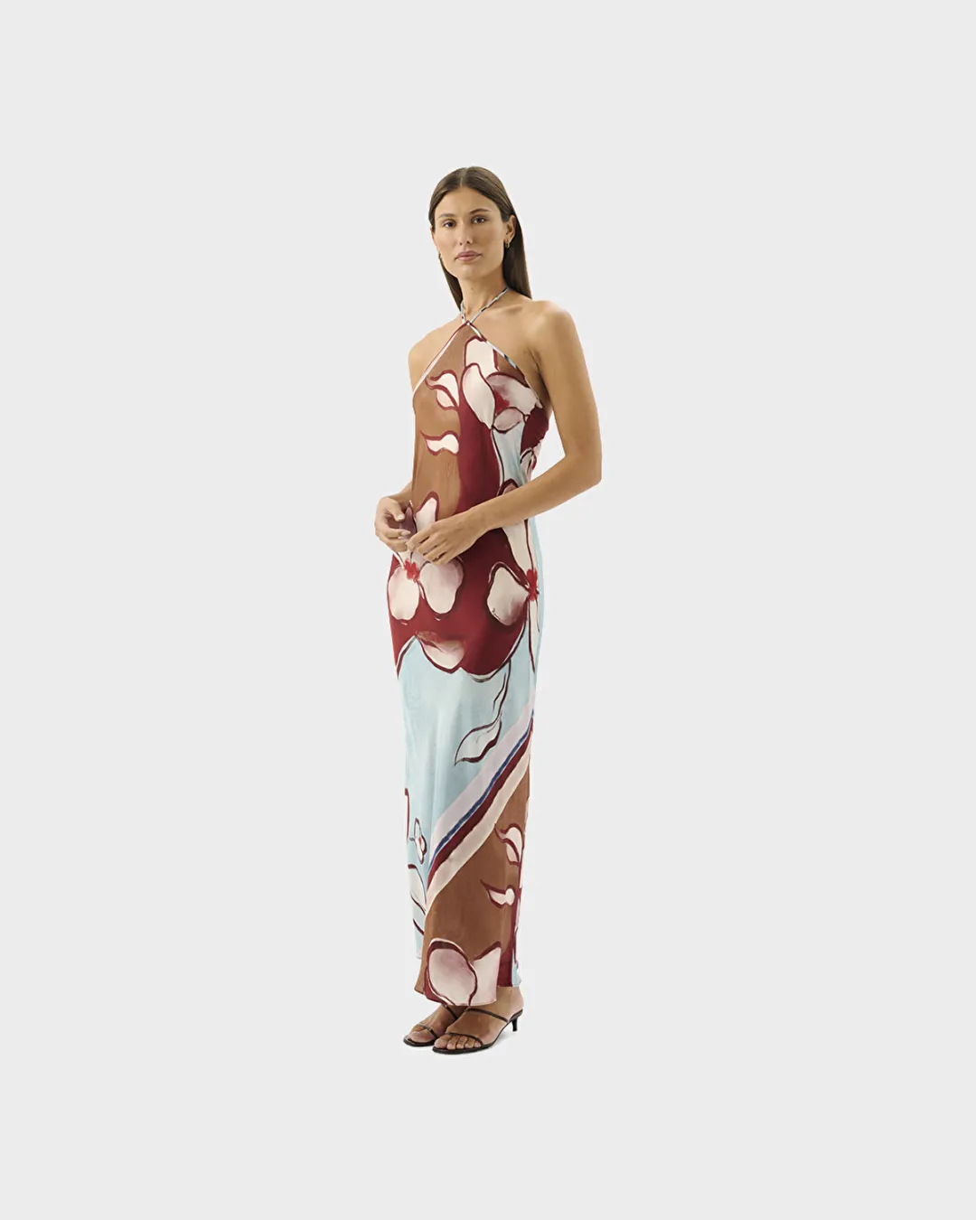 Tulula Halter Yaka Çok Renkli Kadın Elbise - 3