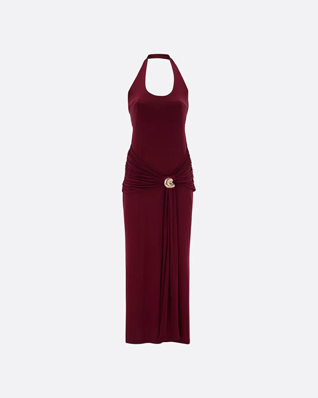 Julietta Halter Yaka Bordo Kadın Elbise - 1