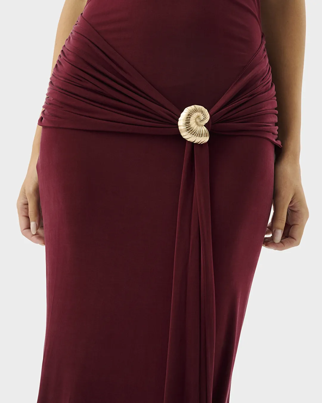 Julietta Halter Yaka Bordo Kadın Elbise - 0