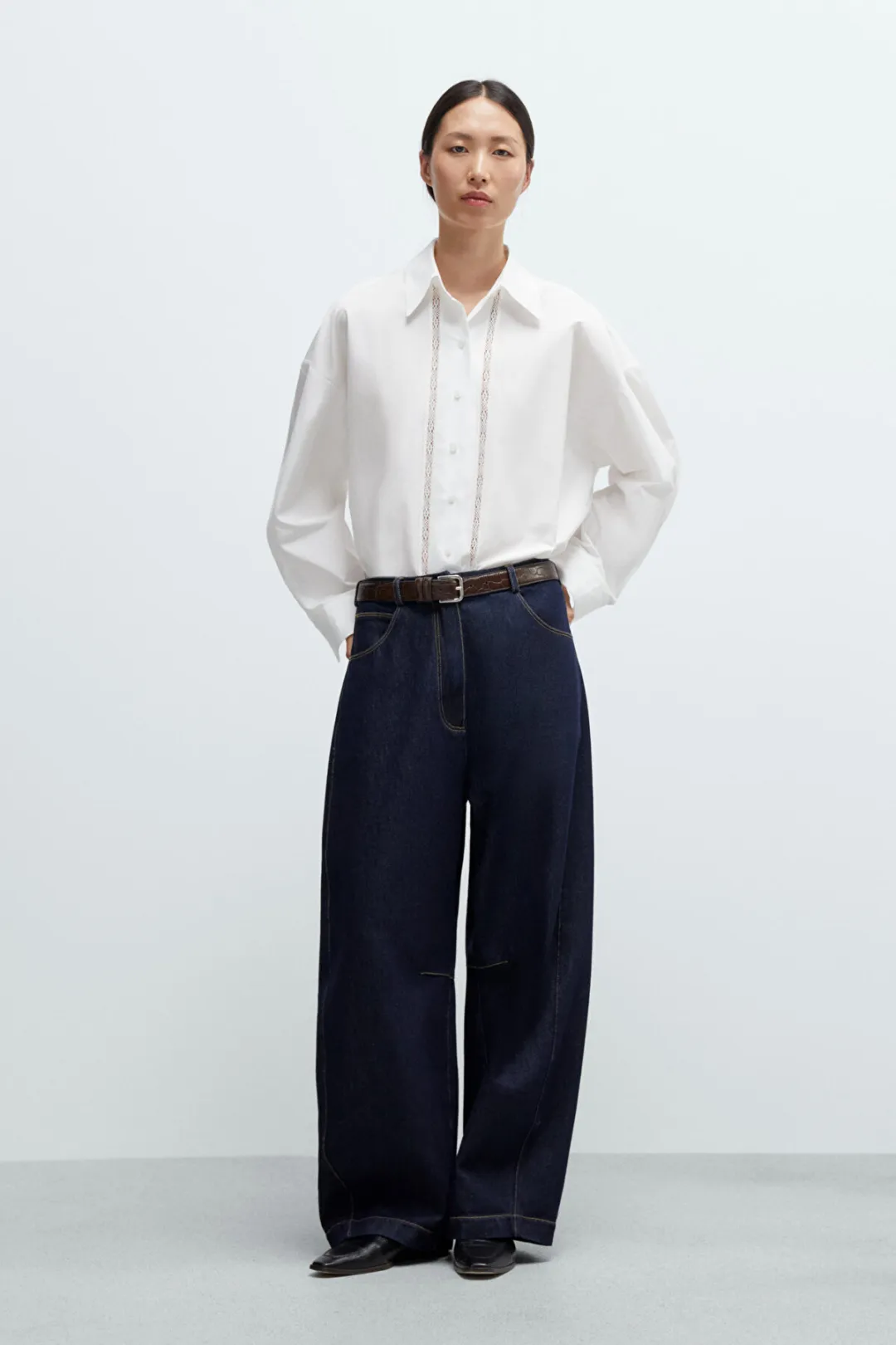 Baggy Lacivert Kadın Jean Pantolon - 2