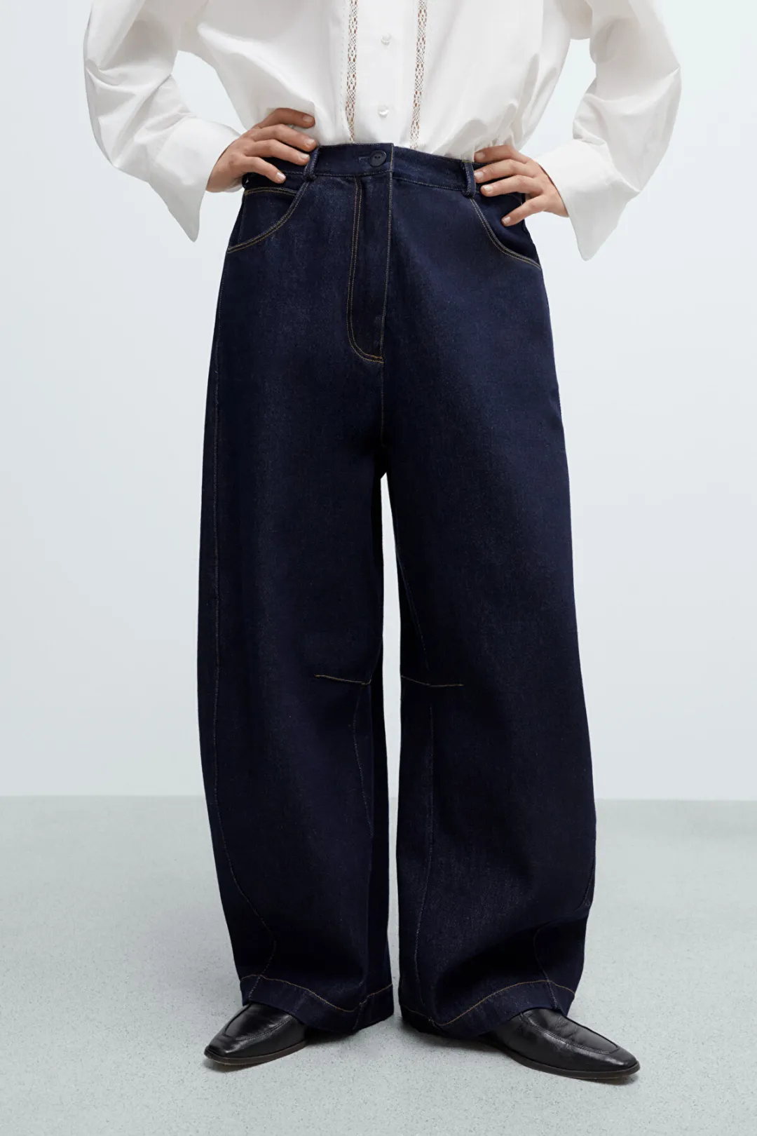 Baggy Lacivert Kadın Jean Pantolon - 0