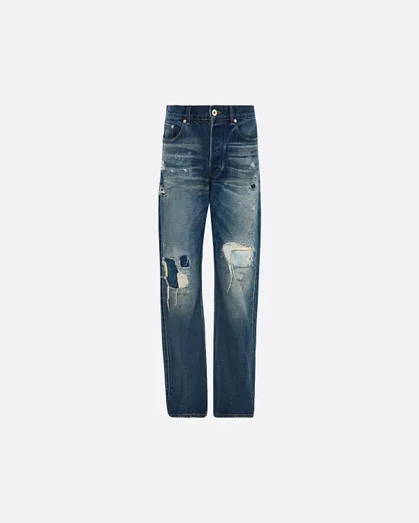 Straight Fit Koyu Mavi Erkek Jean Pantolon