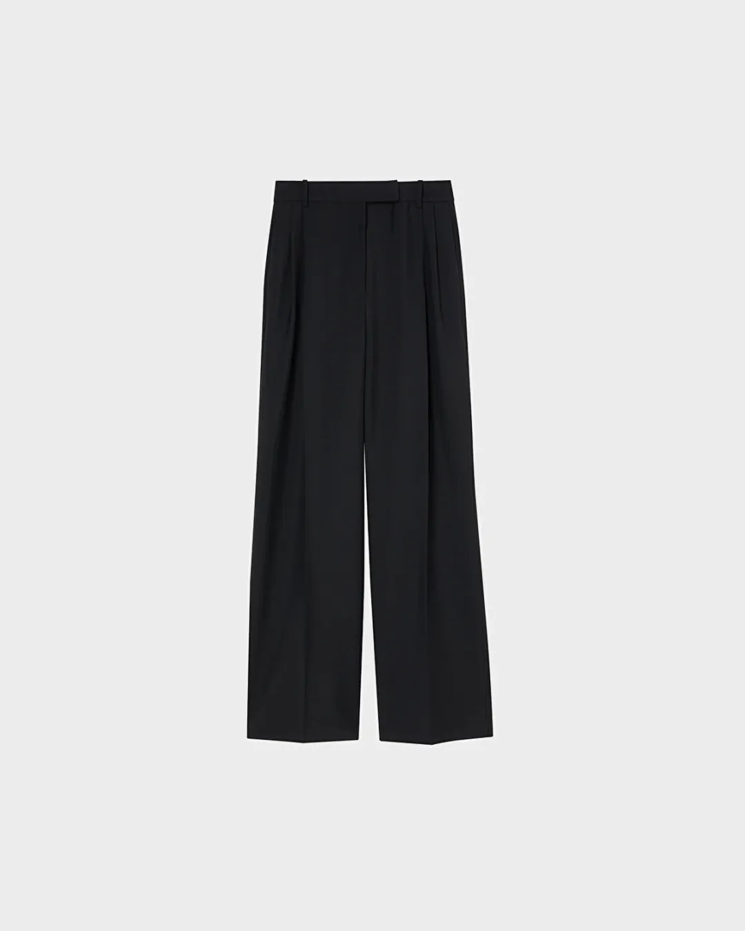 Mid Waist Siyah Kadın Kumaş Pantolon - 1