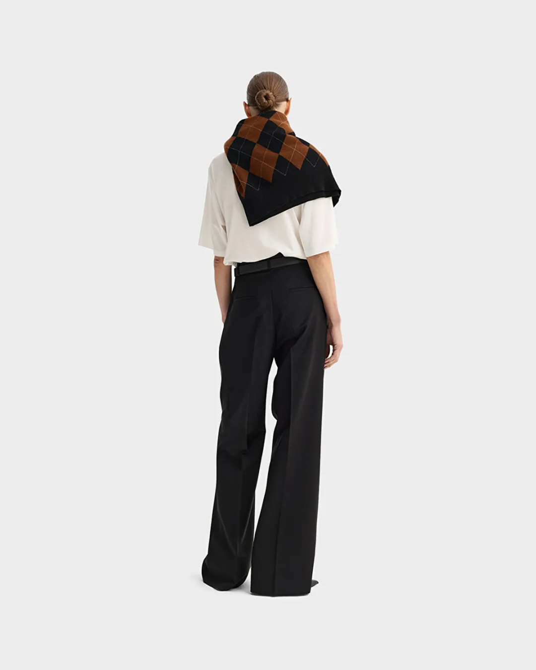 Mid Waist Siyah Kadın Kumaş Pantolon - 4