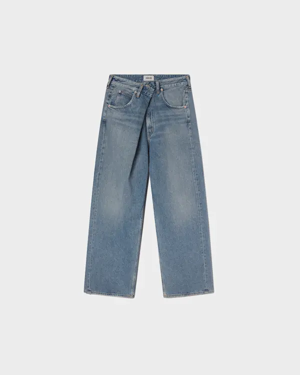 Vana Fold Mavi Kadın Jean Pantolon