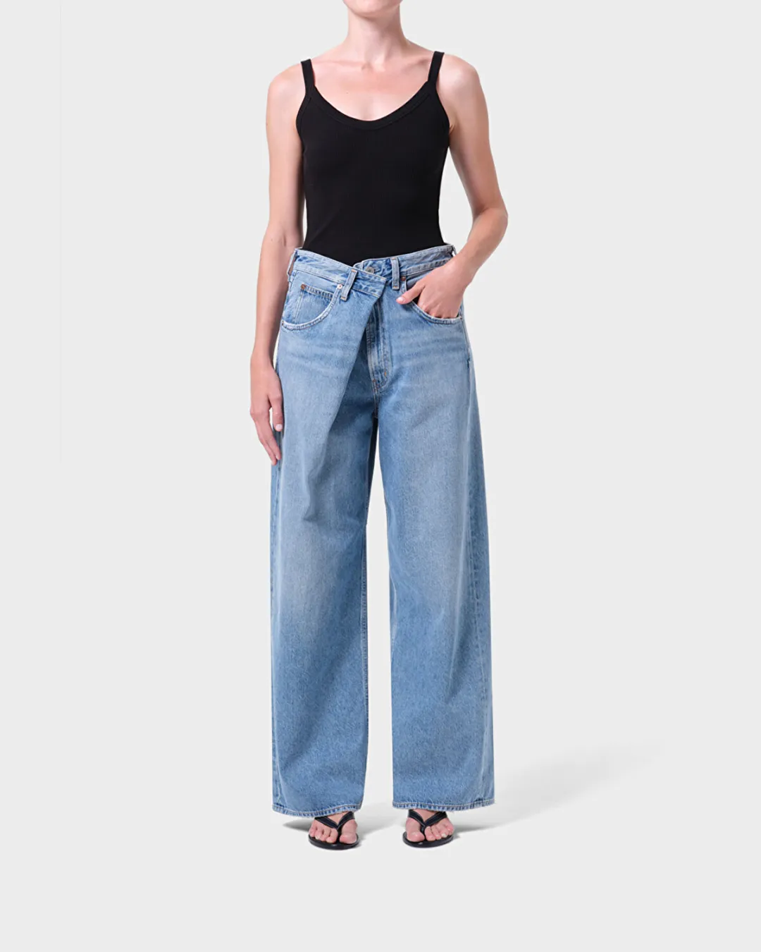 Vana Fold Mavi Kadın Jean Pantolon - 2