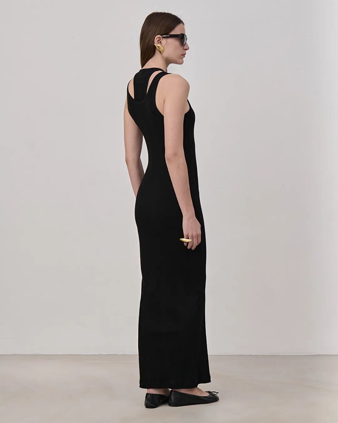 Filippa Siyah Jersey Kadın Elbise - 3