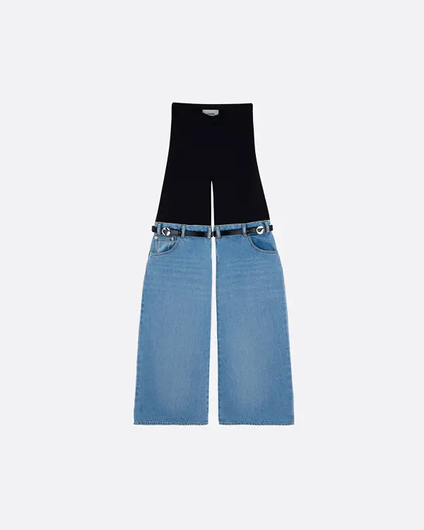 Hybrid Denim Mavi-Siyah Kadın Pantolon