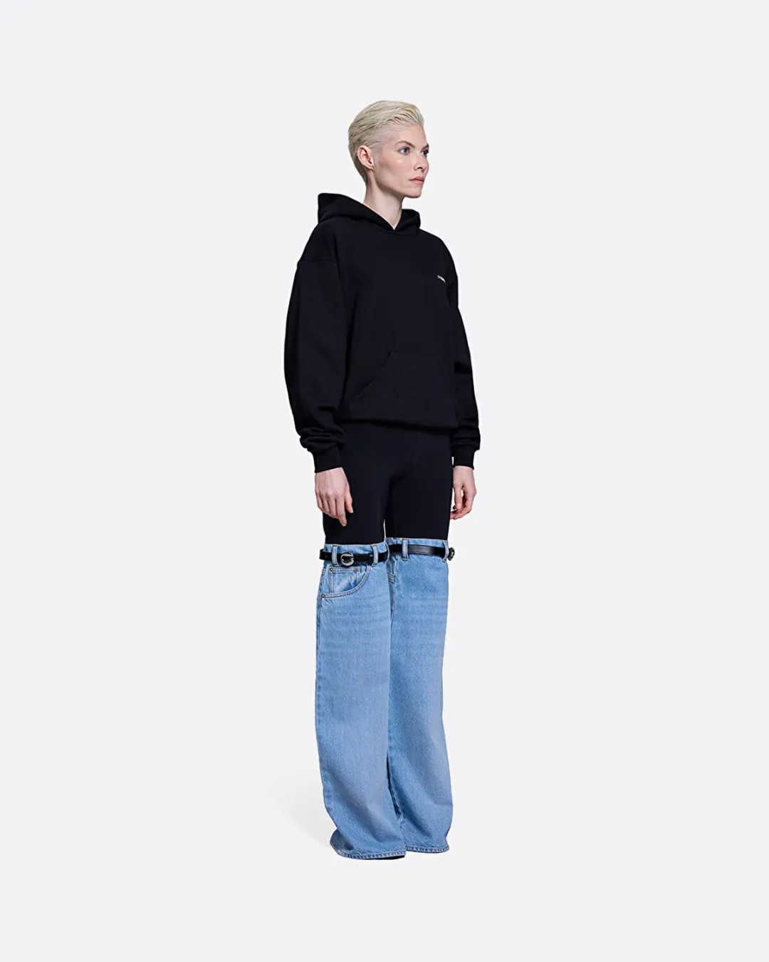 Hybrid Denim Mavi-Siyah Kadın Pantolon - 3