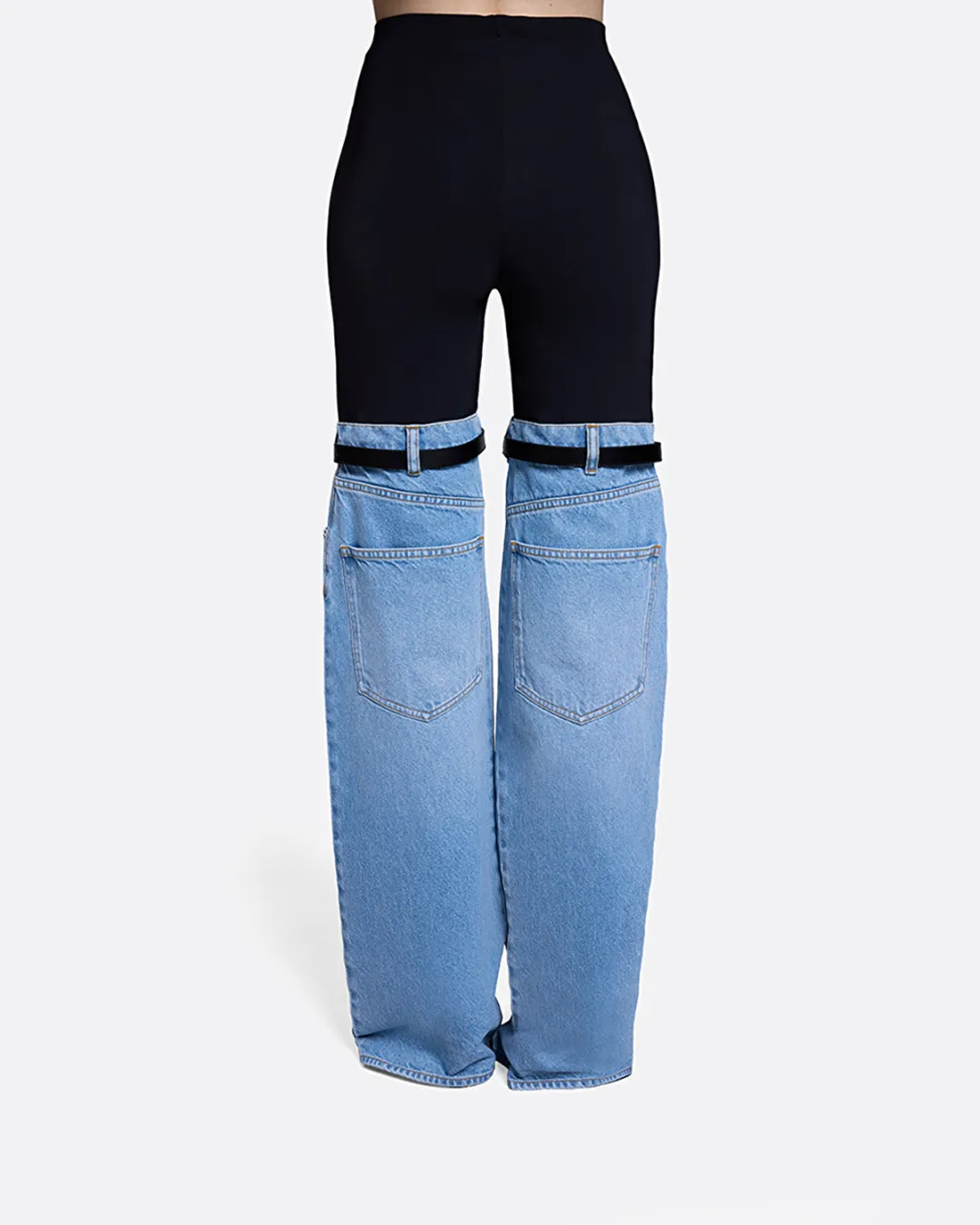 Hybrid Denim Mavi-Siyah Kadın Pantolon - 5