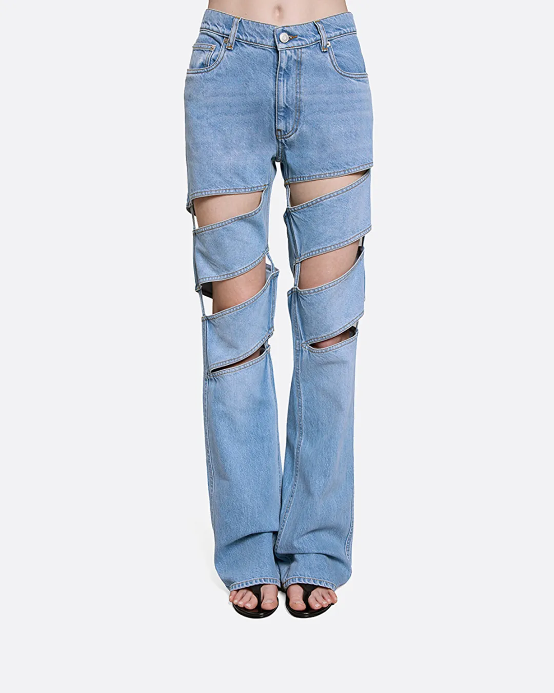Spiral Denim Mavi Kadın Jean Pantolon - 4