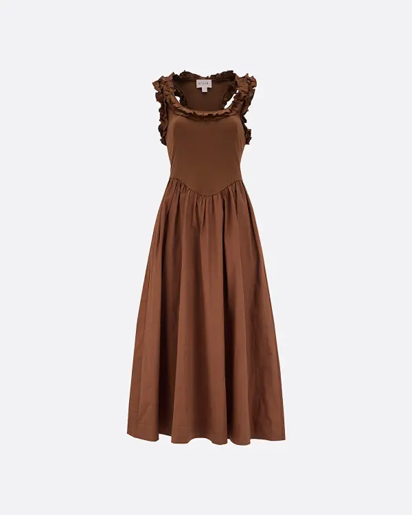 Paloma Maxi Kahverengi Kadın Elbise