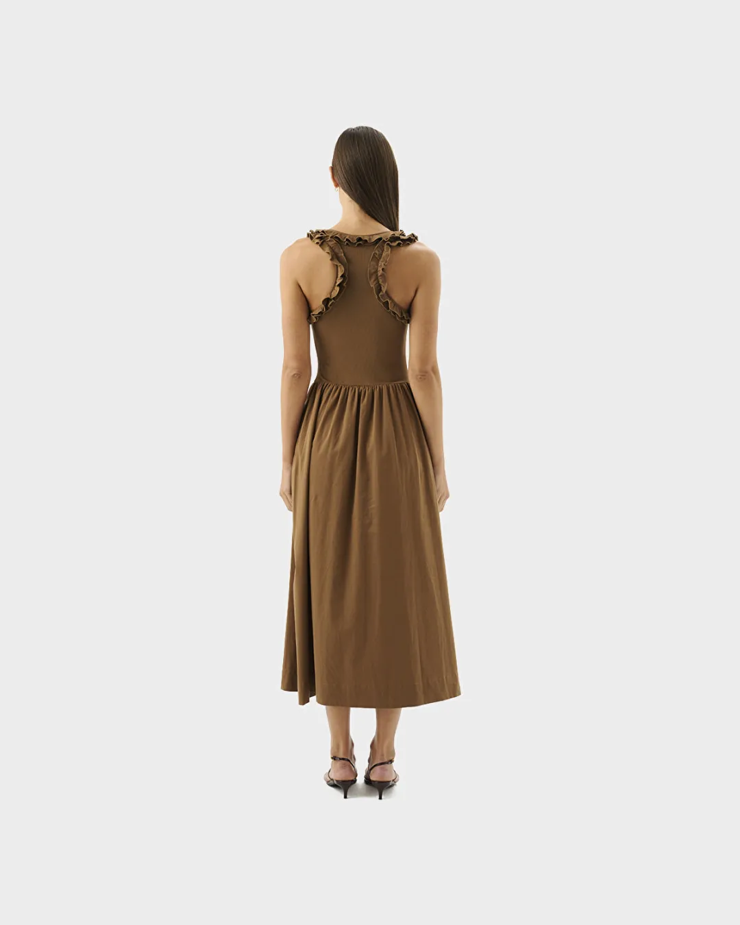Paloma Maxi Kahverengi Kadın Elbise - 5