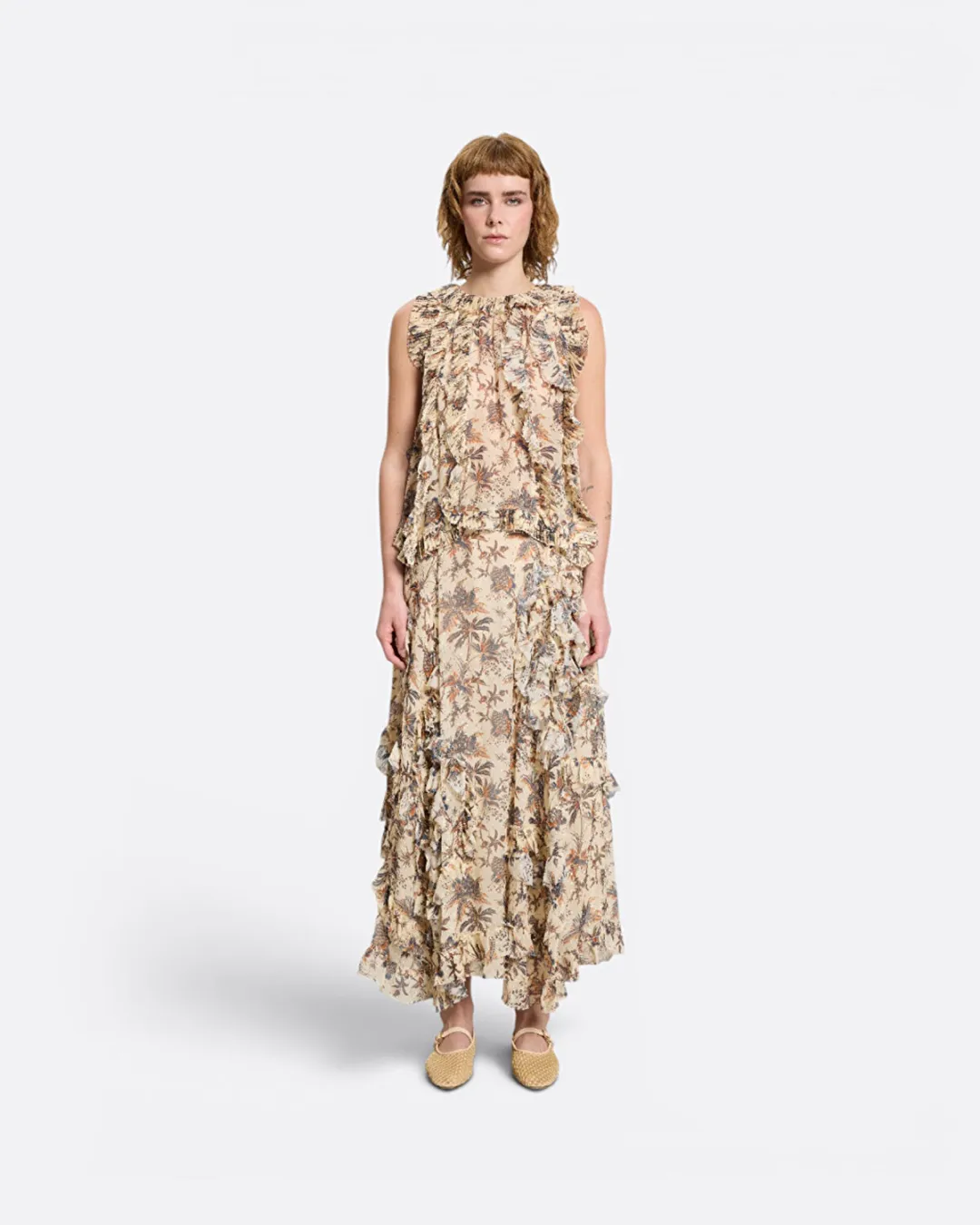 Adele Cascading Ruffle Kadın Etek - 3