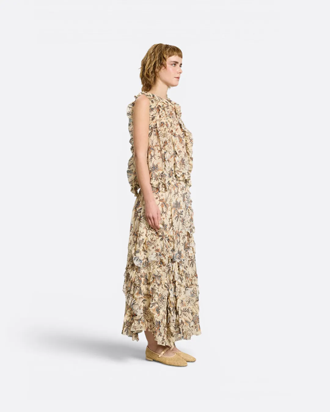 Adele Cascading Ruffle Kadın Etek - 4