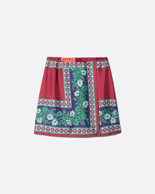 Mini Foulard Kırmızı Kadın Etek
