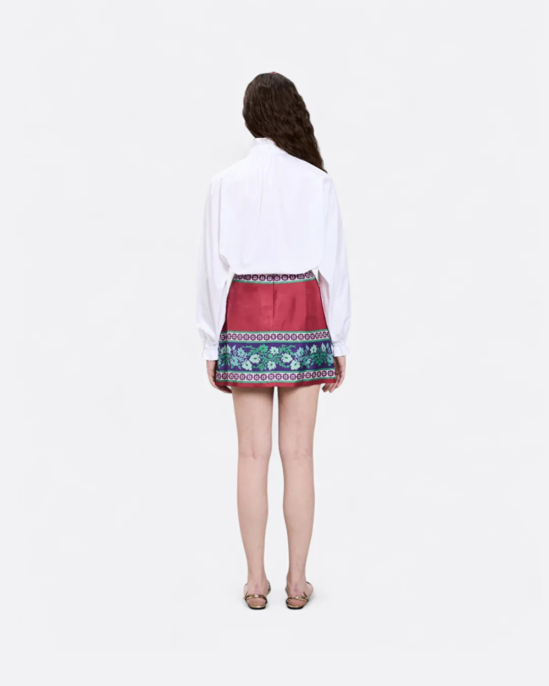 Mini Foulard Kırmızı Kadın Etek - 4