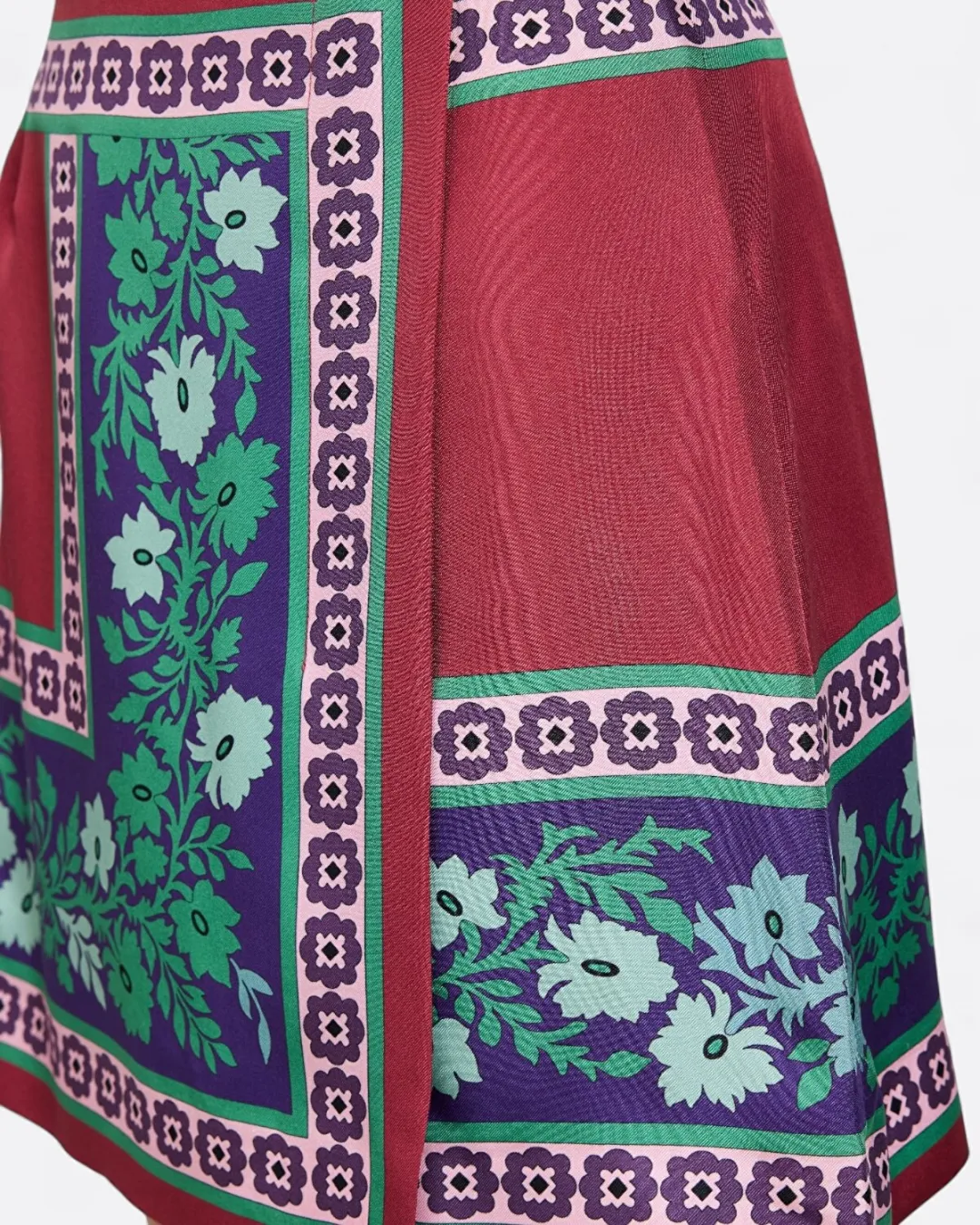 Mini Foulard Kırmızı Kadın Etek - 0