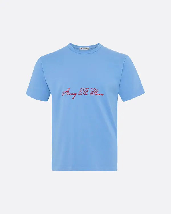 Among The Flowers Mavi Erkek T-Shirt